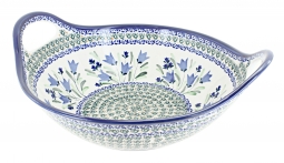 Blue Tulip Deep Bowl with Handles
